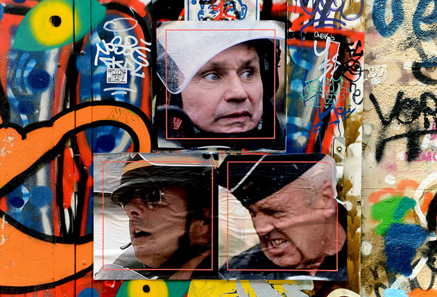 Posters of images featured on Capture-Police.com pasted on the streets of Paris, from the exhibition, Capture. Images courtesy of Paolo Cirio. Photos by Julien Pitinome and Florian Draussin. https://paolocirio.net/work/capture/ 